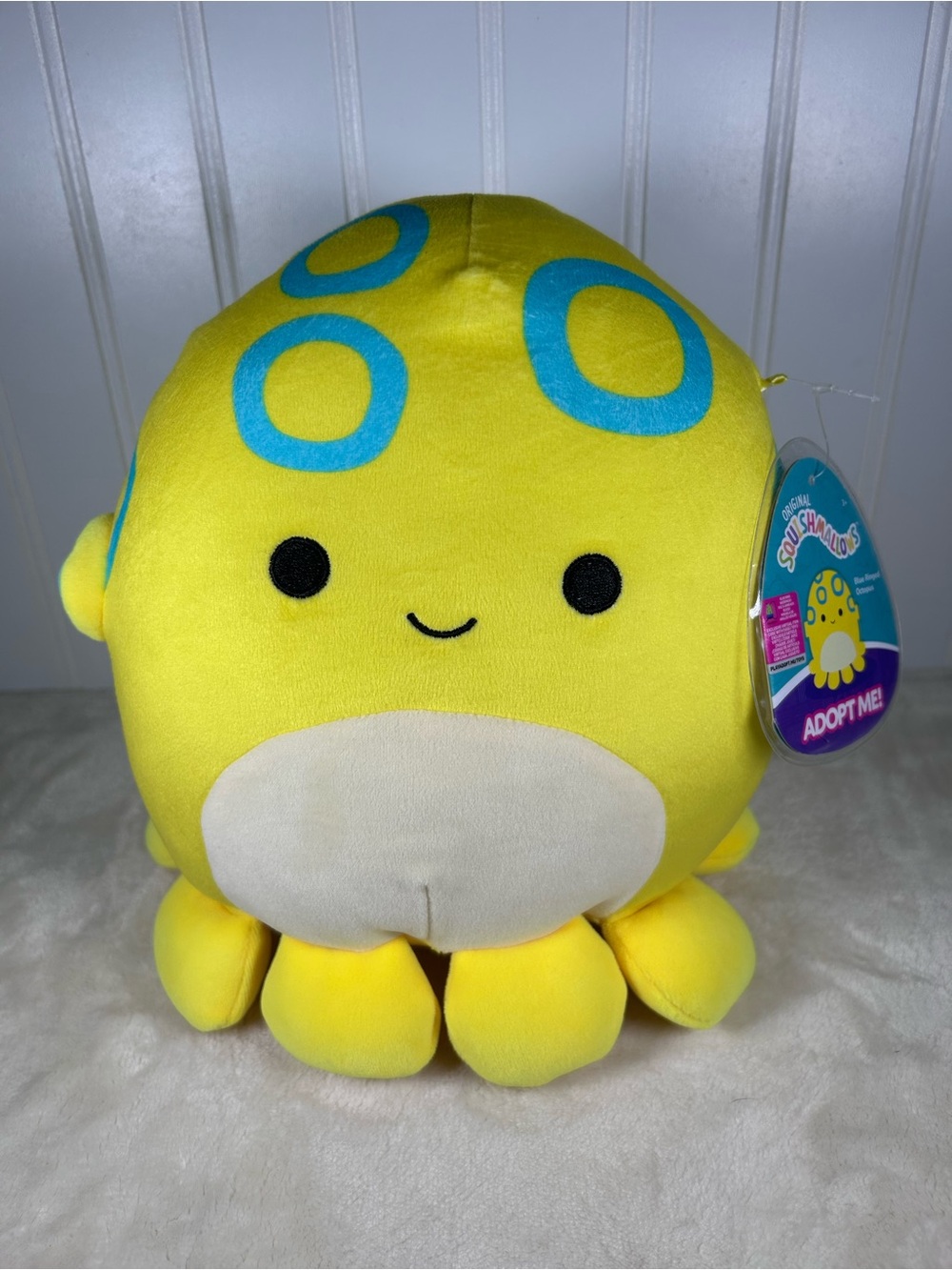 NWT Squishmallows “Adopt Me” Yellow Blue Octopus Plush Toy Kids Stuffed Animal